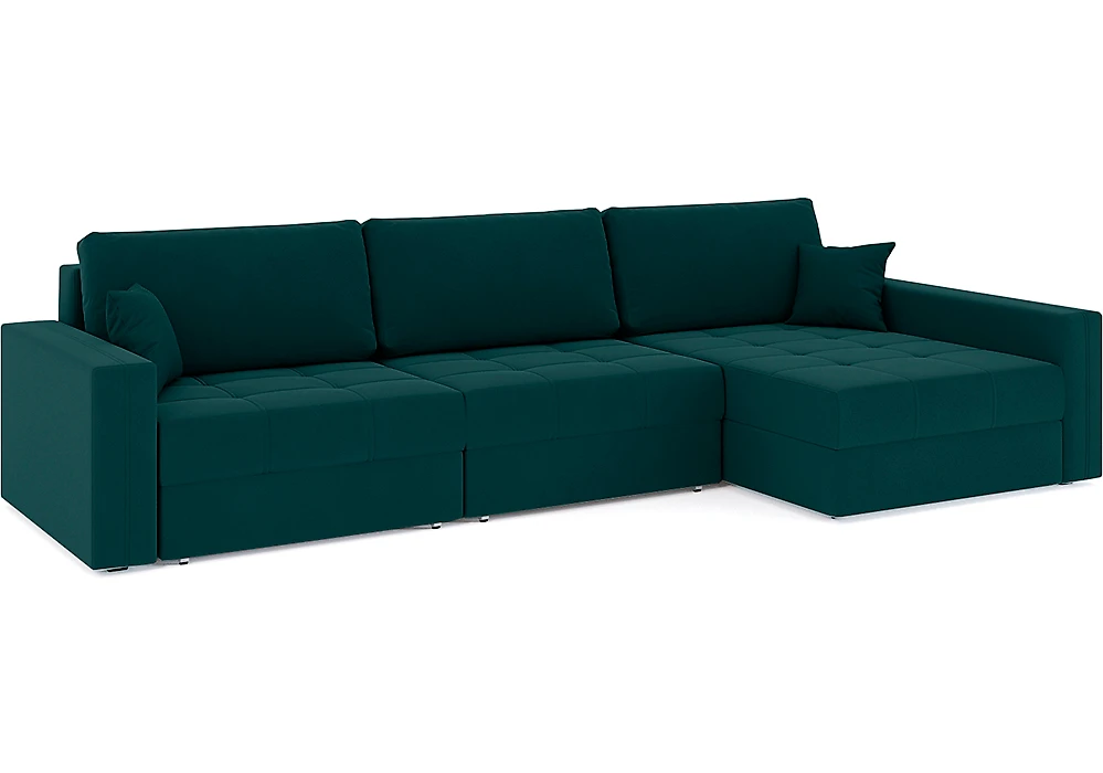 Угловой диван с левым углом Брест-3 Плюш Изумруд