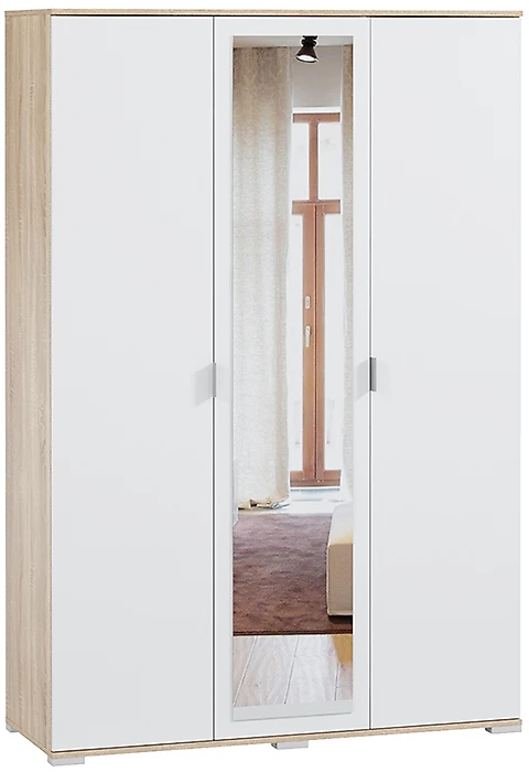 Шкаф распашной минимализм  Стелла-3 с зеркалом