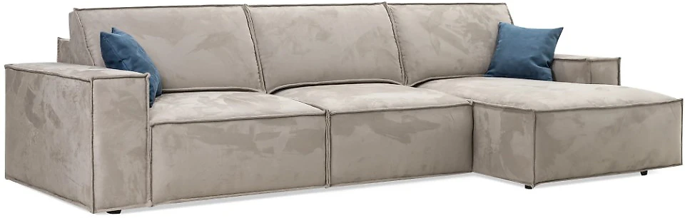 Угловой диван с левым углом Флоренция Сталь Браун