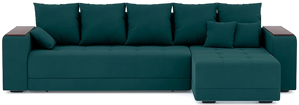 Зелёный угловой диван Дубай Плюш Дизайн-6