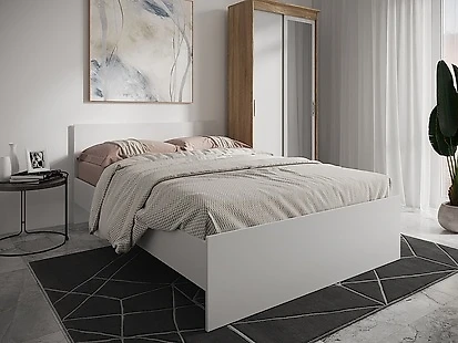 Кровать в современном стиле Николь Вайт-80 с матрасом