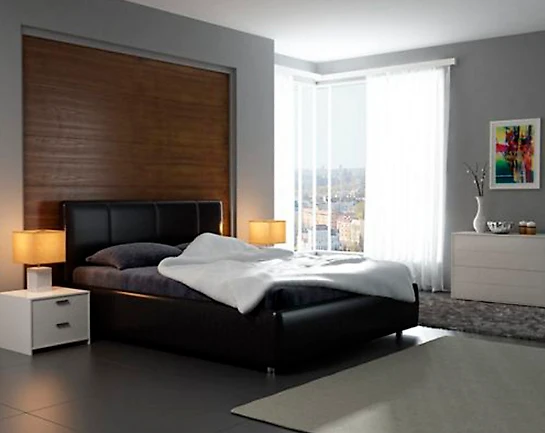 кровать в стиле минимализм Веда-3 (Афина) Блэк
