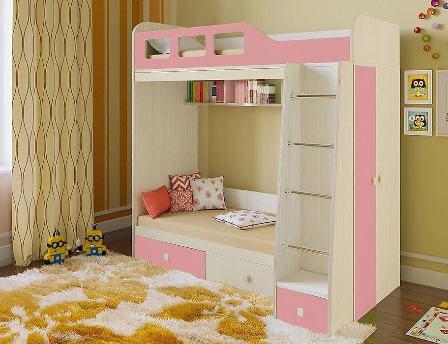 Кровать детская Астра-3 (Принцесса) Розовый