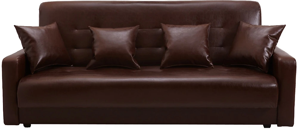 Коричневый кожаный диван Аккорд (Престиж) Браун нераскладной