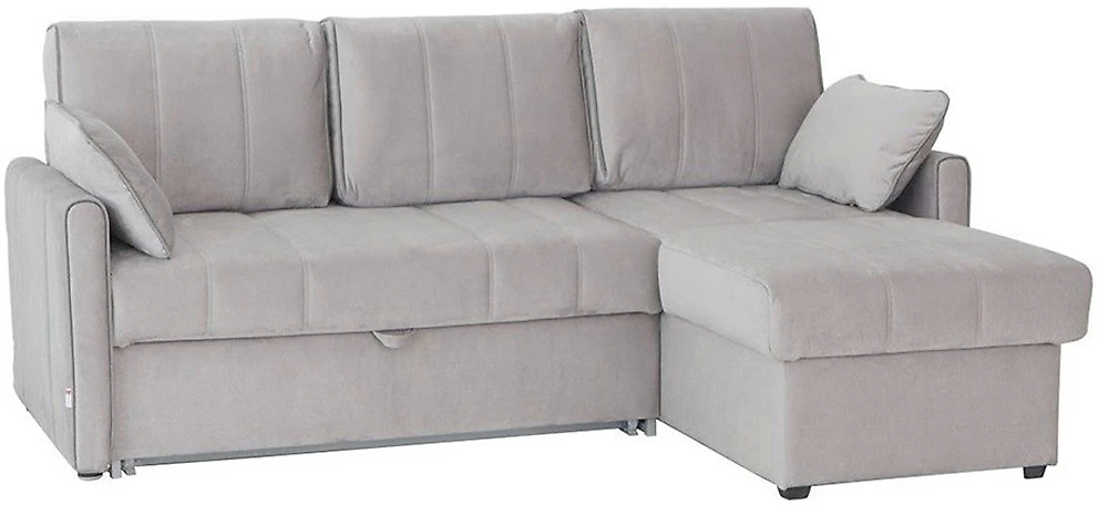 Угловой диван с ортопедическим матрасом Риммини Плюш Грей