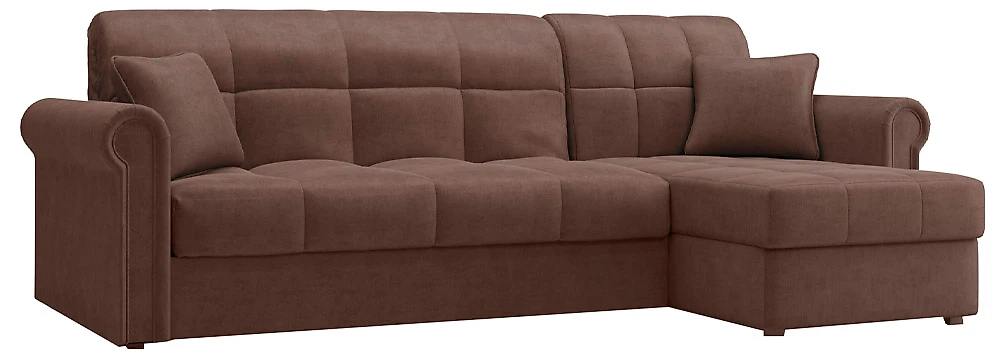 диван на металлическом каркасе Палермо Плюш Браун