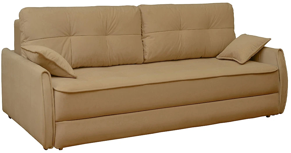 Бежевый прямой диван Каймак с узкими подлокотниками