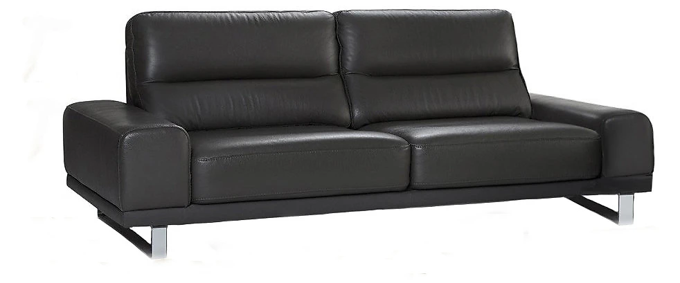 Чёрный модульный диван кожаный Рипозо Блэк