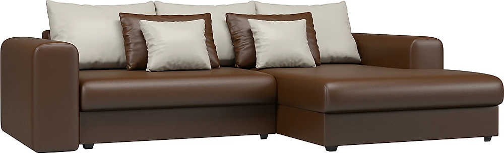 Угловой диван с подлокотниками Манхеттен Брауни