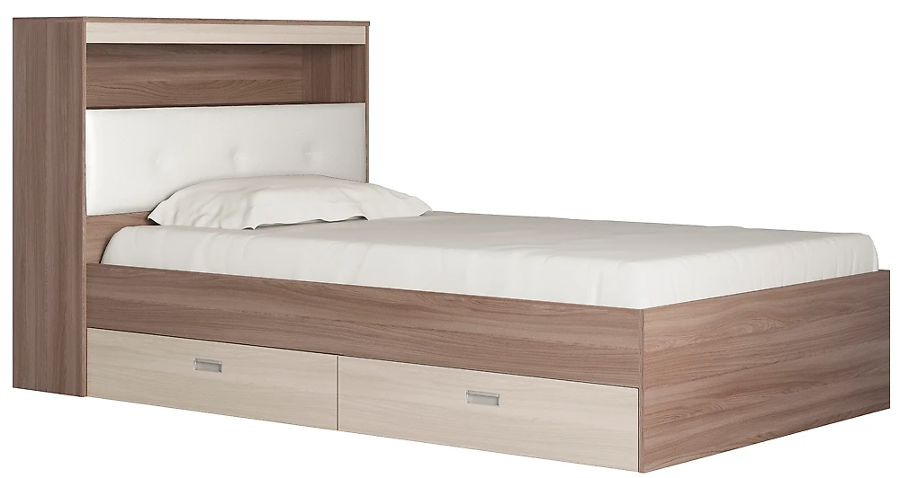 Кровать с ящиками для белья Виктория-3-120 Дизайн-3