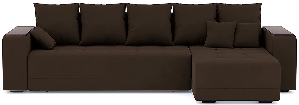 Угловой диван с полкой Дубай Плюш Дизайн-3