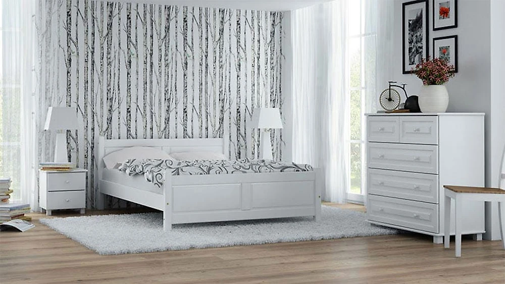 Кровать в современном стиле Гиза (Прованс) 90х200 с матрасом