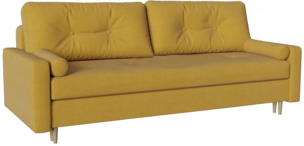 Жёлтый прямой диван Сканди (Белфаст) Плюш Мастард