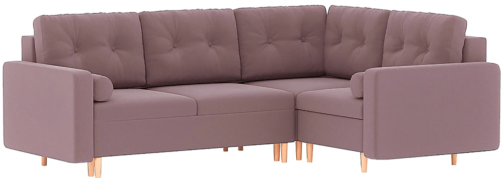 Угловой диван розовый Белфаст Плюш Пасти