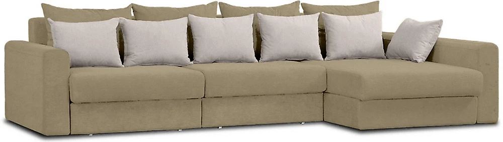 Угловой диван с канапе Модена-5 Плюш Крем