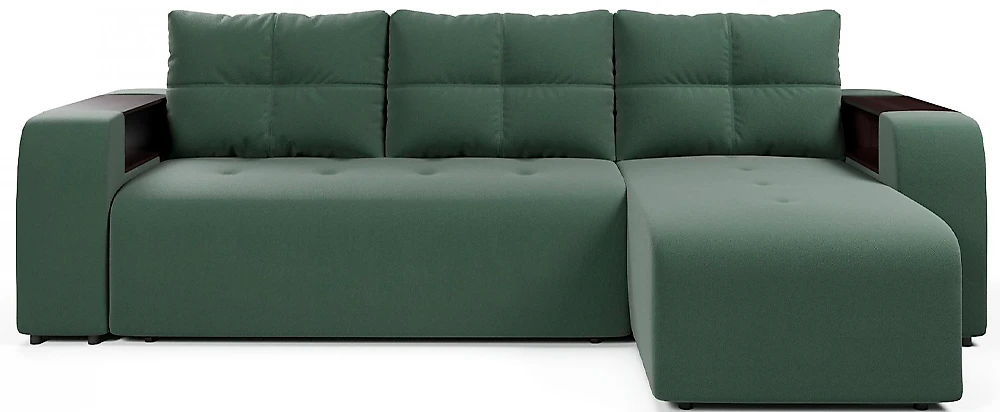 Угловой диван с левым углом Дуглас Плюш Грин