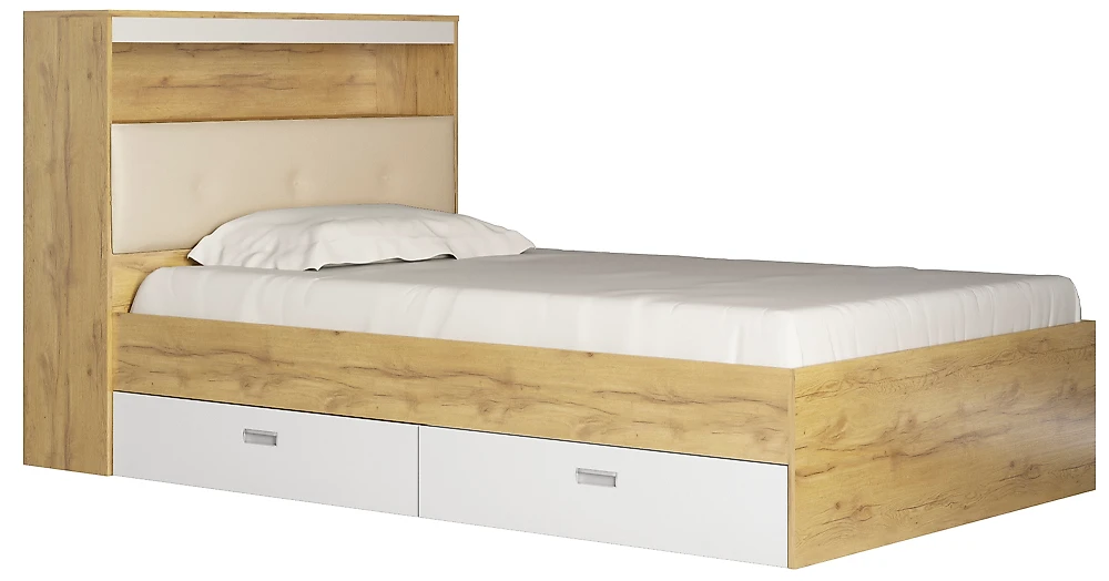 Кровать с ящиками для белья Виктория-3-120 Дизайн-1