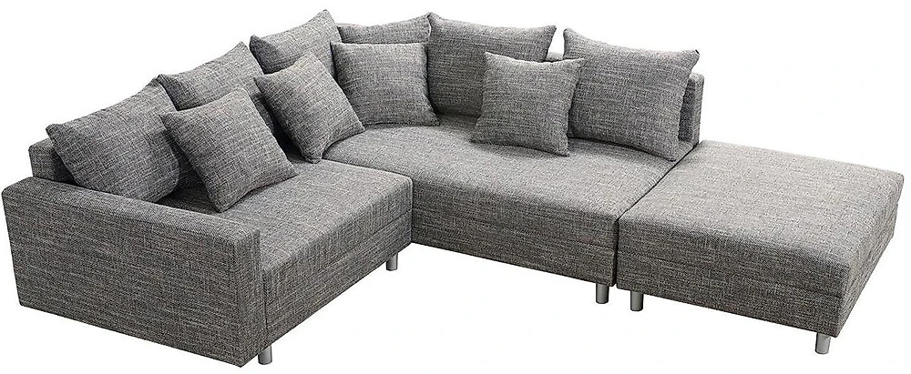  угловой диван с оттоманкой Модерн Меланж