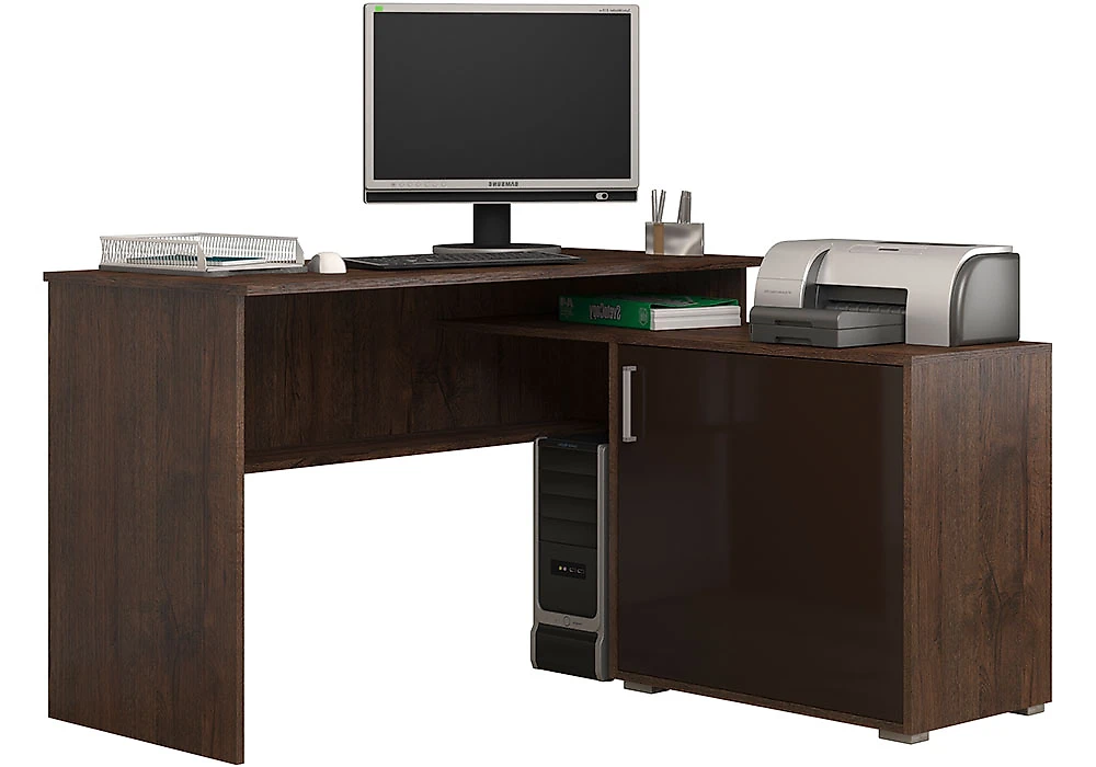 Компьютерный стол с надстройкой и шкафчиками СПУ-11 МДФ Дизайн-2