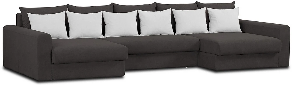 Угловой диван из ткани антикоготь Модена-7 Плюш Шоколад-2