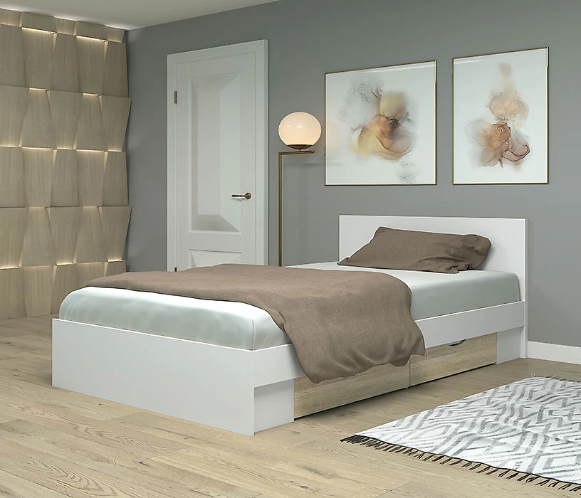 Кровать в современном стиле Фреш КРФР-2-Я 1200 Дизайн-4