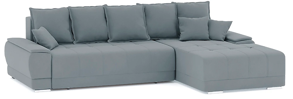 Угловой диван с левым углом Nordviks (Модерн) Плюш Плюш Лайт Грей