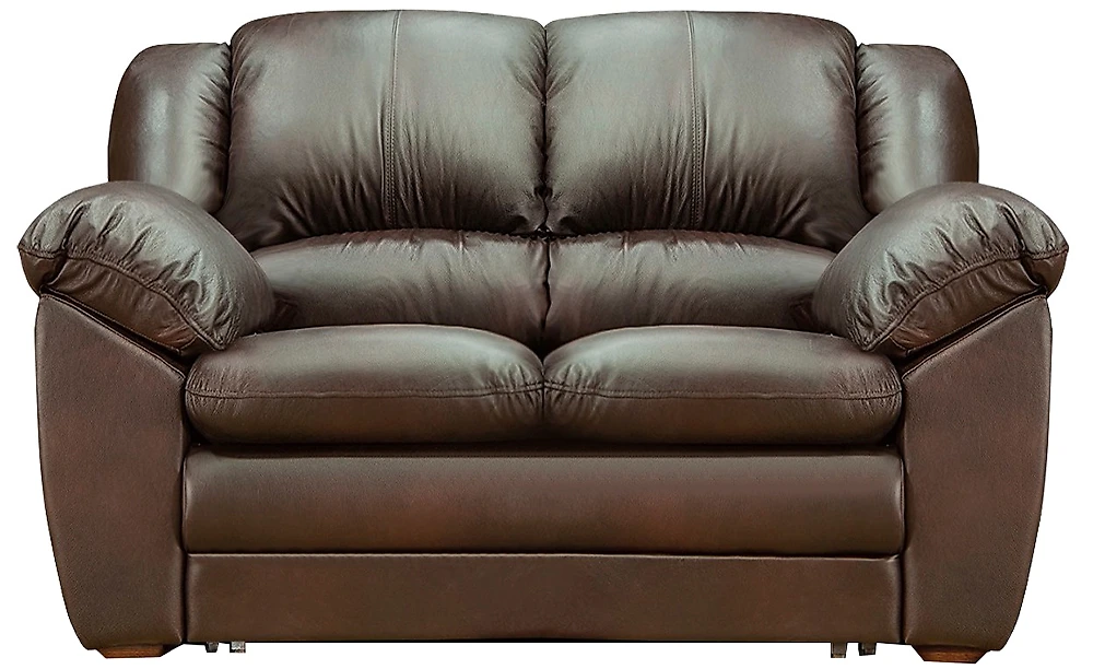 Коричневый диван Оберон-2 Шоколад кожаный