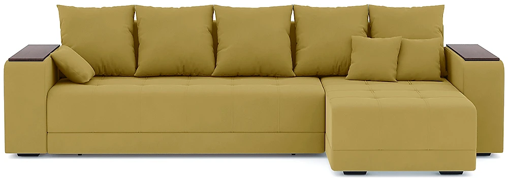 Жёлтый угловой диван  Дубай Плюш Дизайн-1