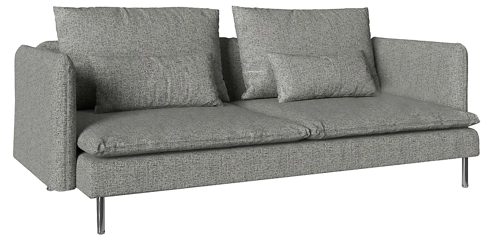 Прямой диван серого цвета Седерхамн трехместный Кантри Дизайн 1