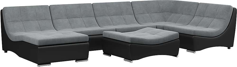 Модульный диван с оттоманкой  Монреаль-7 Плюш Графит