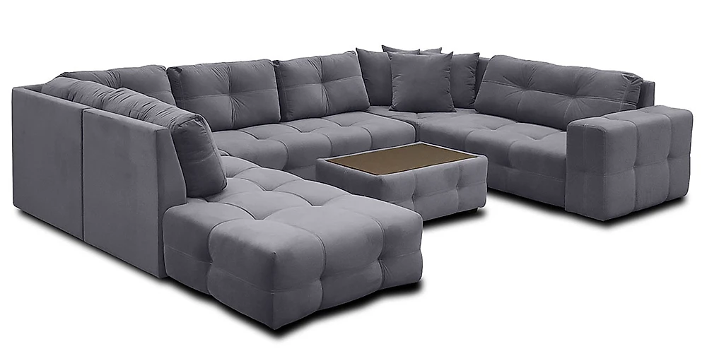 Модульный диван с оттоманкой  Спилберг-3 Плюш Графит