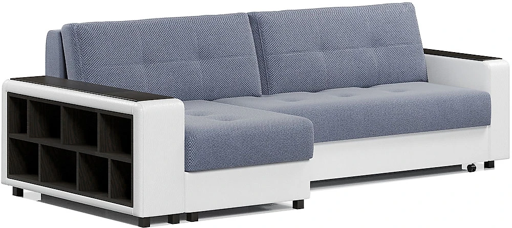Угловой диван с ящиком в подлокотниках Атланта-2 Блю