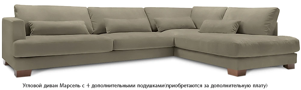 Угловой диван с левым углом Марсель Грей