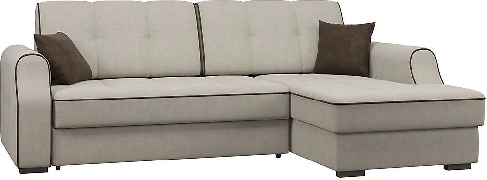 Угловой диван с подушками Оскар Плюш Крем