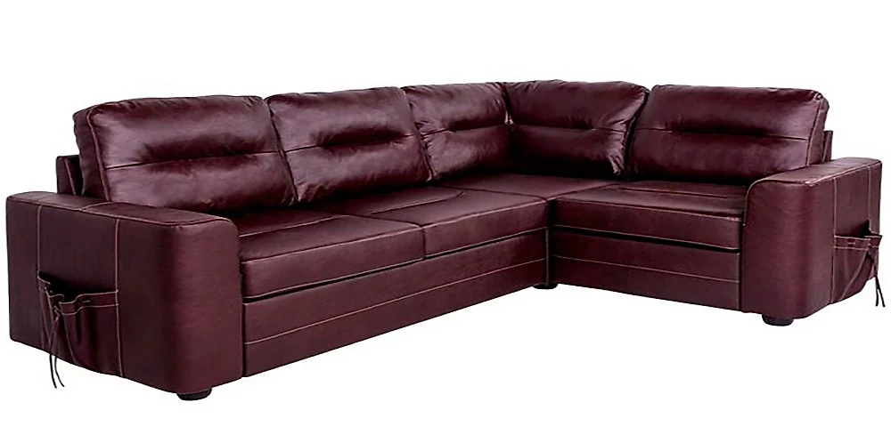 Угловой диван с левым углом Беллино кожаный