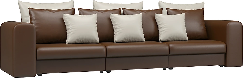  кожаный диван еврокнижка Манхеттен-2 Брауни