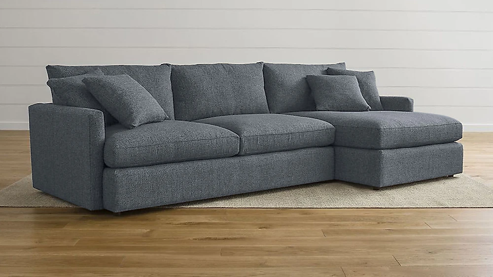 Угловой диван с левым углом Стелф с оттоманкой Дизайн 1