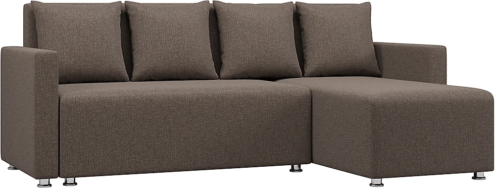 Коричневый диван еврокнижка Каир с подлокотниками Дизайн 6