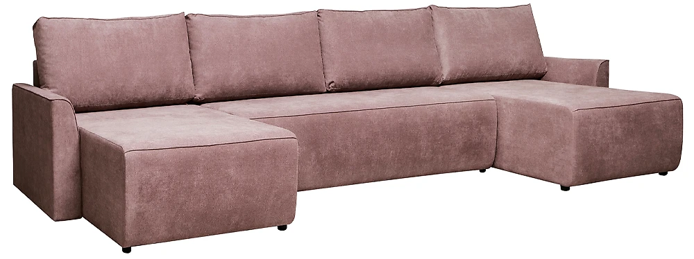 Угловой диван розовый Марсель П-образный Дизайн 2