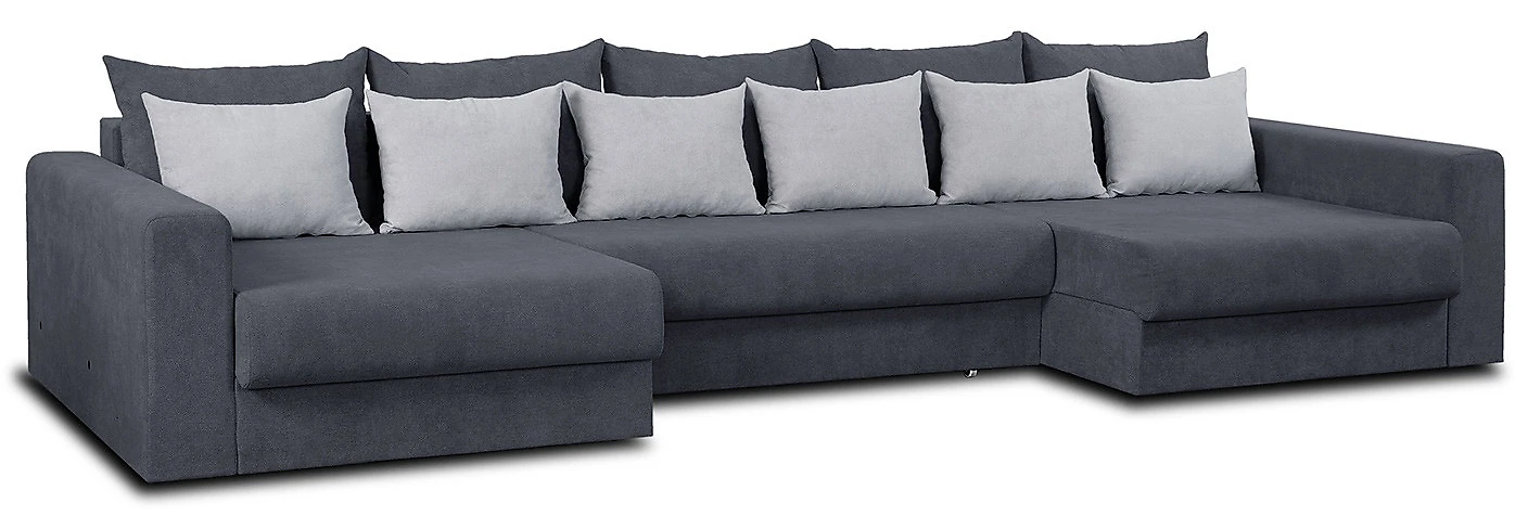 Угловой диван с канапе Модена-7 Плюш Графит