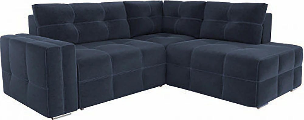Угловой диван для спальни Леос Плюш Кобальт