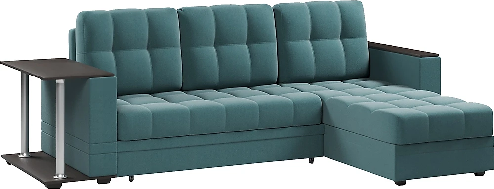 Угловой диван с левым углом Атланта Классик Лагуна со столиком